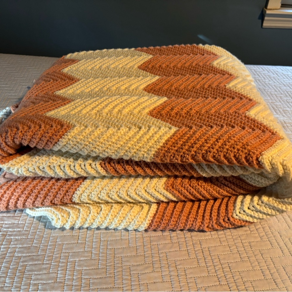 Handmade Chevron Patterned Twin Blanket